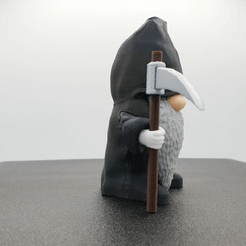 grim-5.gif STL file Grim Reaper Gnome - Gnome Grim Reaper of Time・3D printing idea to download