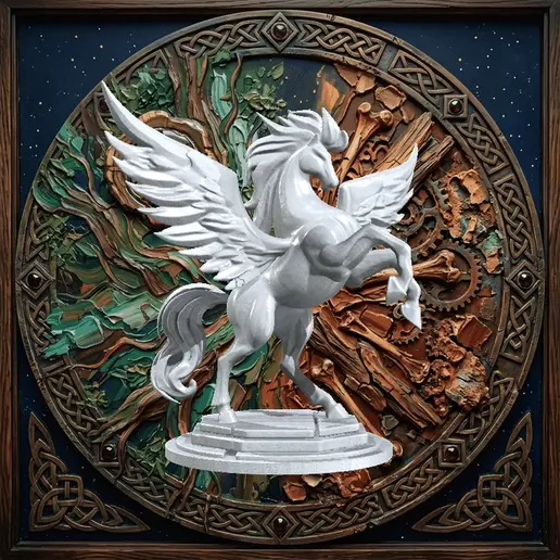 Majestic Colorful Winged Pegasus Rearing Up – SoliDRawinGs SG4094