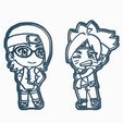 GIF.gif STL file BORUTO AND SARADA - COOKIE CUTTER / NARUTO NEXT GENERATIONS・3D printable model to download