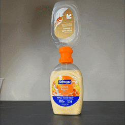 HandSoapSaver.gif Archivo STL Jabón Líquido de Manos / Líquido de Vajilla Colector Últimas Gotas・Diseño de impresión en 3D para descargar