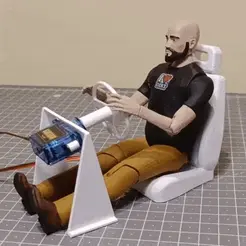 animated_01.gif Файл 3D Поворотная голова 1/10 RC водителя с подвижными руками・3D-печать дизайна для загрузки