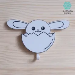 Optimized.gif WALL KEY HOLDER BUNNY - funny and cute bunny key hanger and organizer