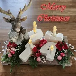 Merry-3.gif Christmas Advent arrangement for LED candles