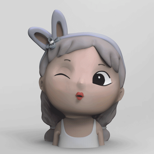 Cute girls and boys planters 9 - STL for 3d printing 3D model