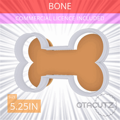 Bone~5.25in.gif STL file Bone Cookie Cutter 5.25in / 13.3cm・3D printable model to download