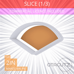 1-3_Of_Pie~2in.gif 3D file Slice (1∕3) of Pie Cookie Cutter 2in / 5.1cm・3D printing template to download