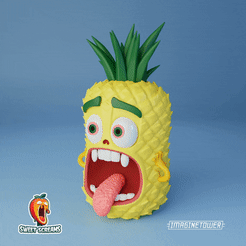 munch_05_vid.gif STL file Munch's Pineapple — Cute Collectible Figurine・3D printer design to download