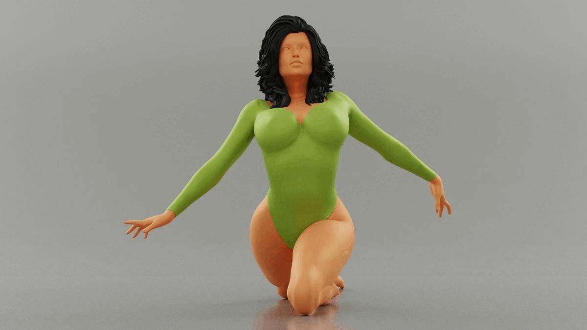 ezgif.com-gif-maker-24.gif 3D file Young Girl Doing Yoga Pose 3D Print Model・3D printer design to download, 3DGeshaft