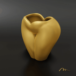 Body-heart-plant-pot_drainage_gold.gif Descargar archivo STL Maceta de corazón con drenaje • Objeto imprimible en 3D, MegArt