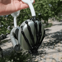 20230610_112420.gif STL file Skeleton hand Attachments for Airpods Max・3D printable design to download