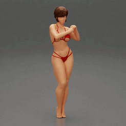 ezgif.com-gif-maker.gif Fichier 3D Corps de femme sexy en bikini à la mode d'été avec cheveux courts・Design pour impression 3D à télécharger, 3DGeschaft