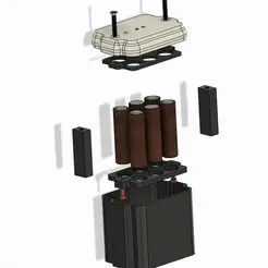 Аккумулятор-x250-v10.gif Archivo 3MF gratis Carcasa de batería 18650 para moto・Objeto para impresora 3D para descargar