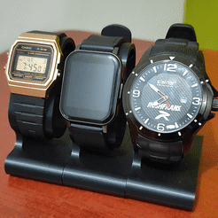 WatchStandGIF1-less10Mb.gif STL-Datei Modularer Uhrenständer, keine Stützen erforderlich・Design für 3D-Drucker zum herunterladen