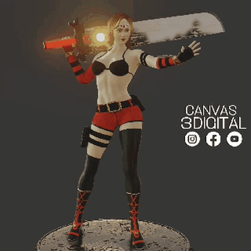 Girl Character katana 2 3D model