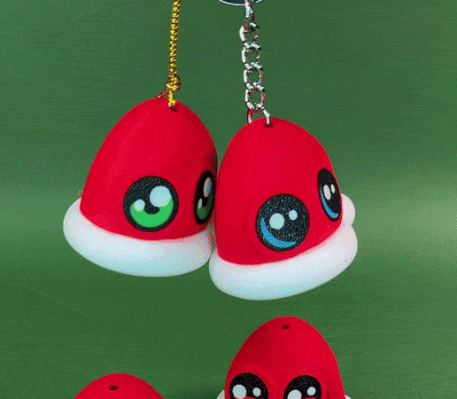 Kawa-Eyes!  Santa Hat! 🎅 (keychain & fidget) 🎅 - 3D model önizlemesi