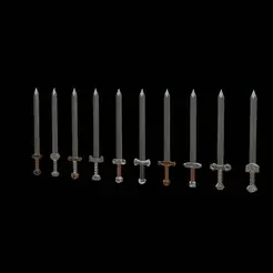 viking-age-swords-10x.gif 3D-Datei 10x Design Wikinger Schwerter Mittelalter kostenlos・3D-Druck-Idee zum Herunterladen