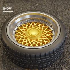 bbs_ANIM.gif Бесплатный STL файл BBS Style Wheel and Tire for diecast model 1/64 1/43 1/24 1/18・3D-печатный дизайн для скачивания, BlackBox