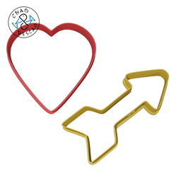 Arrow-and-heart-Valentines_S1_2PC_GIF.gif Descargar archivo STL Corazón y flecha - Cortador de galletas - Fondant - Arcilla polimérica • Objeto para impresión 3D, Cambeiro