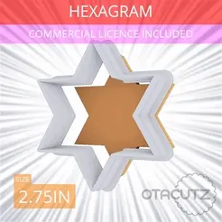Hexagram~2.75in.gif Hexagram Cookie Cutter 2.75in / 7cm