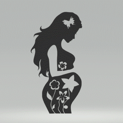 Pregnant-mother-with.gif STL file Pregnant mother with flower・Design to download and 3D print, 3DFilePrinter