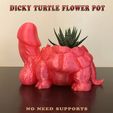 FINAL.gif Fichier STL Pot de fleurs Dicky Turtle 🌵・Objet pour imprimante 3D à télécharger
