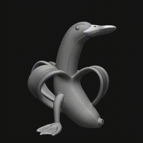 ZBrush-Movie-1.gif 3D file Banana duck・Model to download and 3D print, HaeSea