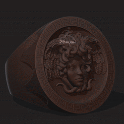 ezgif.com-crop.gif Download OBJ file Medusa Versace Logo Ring 3D print model • 3D printing design, Joneto