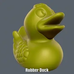 Rubber-Duck.gif STL file Rubber Duck & Keychain (Easy print no support)・3D printing model to download