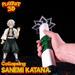 0.gif 3D file COLLAPSING KATANA - SANEMI SHINAZUGAWA - DEMONSLAYER - (PRINT IN PLACE + ASSEMBLY VERSION)・Model to download and 3D print