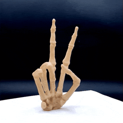 20230607_000143.gif STL file Skeleton Hand Peace Sign・3D printer model to download