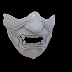 Preview_Samurai_Mempo160.gif Fichier STL Masque Samurai Mempo 3D sculpté demi-visage・Plan pour imprimante 3D à télécharger, 699Spatz