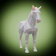 Horse.mp4 Low-Poly Standing Horse – Minimalist Stylized 3D Animal Model