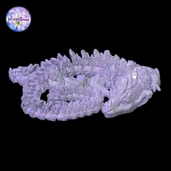 Atlantean-Dragon-gif.gif STL file Articulated Dragon - Flexi Atlantean Dragon・3D printing model to download