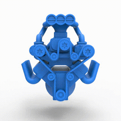 Engine.gif Fichier 3D Moteur moulé V8 avec triple suralimentation Échelle 1:25・Design pour imprimante 3D à télécharger