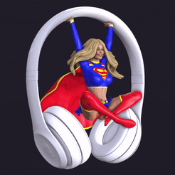 ezgif.com-optimize.gif Archivo STL gratis Soporte para auriculares Supergirl・Objeto para impresora 3D para descargar