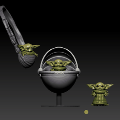 baby niño.gif Файл 3D STAR WARS .STL THE MANDALORIAN, THE KID OBJ. KENNER STYLE ACTION FIGURE. BABY YODA・Дизайн 3D-печати для загрузки3D