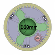 3DP3BLROD20A-with-dimension.gif 3DP3BLROD20A Iris mechanism 3d printing shutter diaphragm diy hobby