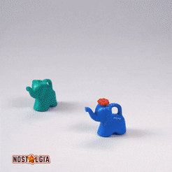 ussr_04_slon_vid3.gif STL file Elephant Watering Can — Vintage Plastic Toy Miniature・Template to download and 3D print