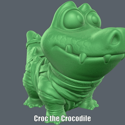 Croc-the-Crocodile.gif STL file Croc the Crocodile (Easy print no support)・3D printing design to download