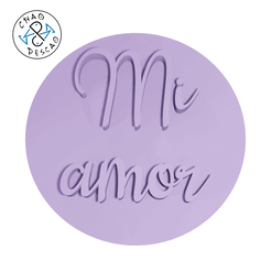 Mi-Amor-1_Stamp_Debossed_C1_CP_GIF.gif Download STL file Mi Amor - Stamp (1) - Embossed + Debossed - Cookie Cutter - Fondant - Polymer Clay • 3D printable design, Cambeiro