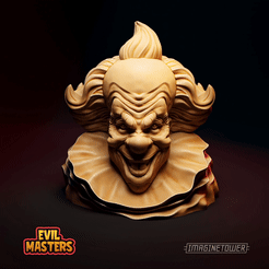evil_penny_vid.gif STL file Pennywise Clown Bust Miniature Character・3D printable model to download