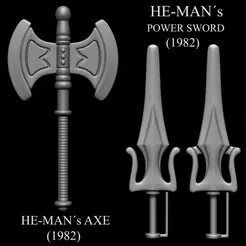 . HE-MAN’‘s 7 POWER SWORD a (1982) ) omen 4 HE-MAN’s AXE (1982) i Archivo STL HE-MAN AXE AND POWER SWORD - 1982 - HIGHLY ACCURATE HEMAN AXE AND SWORD・Plan para descargar y imprimir en 3D, Ratboy3D
