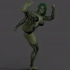 01.gif Free 3D file She_Hulk kicking・Model to download and 3D print