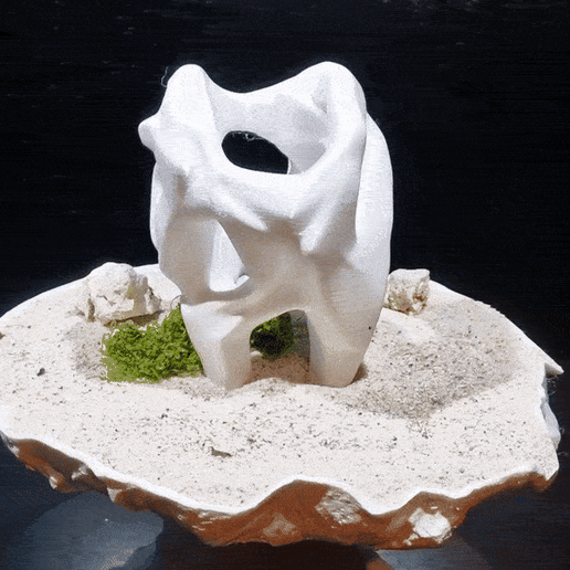 Unique Design Fish Cave for Cichlids & Pleco | 3D Printable Aquarium Fish Hide | Modern Design - 3D model önizlemesi