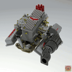 ___Upgrade_Chevy-327-Injection-Corvette.gif STL file ROCHESTER INJECTION TRANSFORMATION for Chevrolet Corvette・Model to download and 3D print