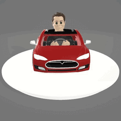 Sin-título.gif Fichier STL Elon Musk Tesla - CHIBICAR n°26・Modèle imprimable en 3D à télécharger