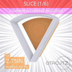 1-6_Of_Pie~2.75in.gif 3D file Slice (1∕6) of Pie Cookie Cutter 2.75in / 7cm・3D printer design to download