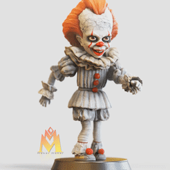 Pennywise_it_CHibi.gif STL file Pennywise - It - 80th movies- MONSTER FIGURINE-MONSTER series・Template to download and 3D print
