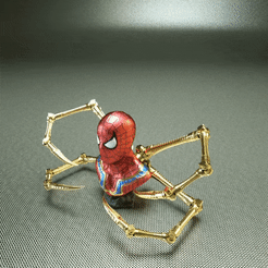 1.gif Download OBJ file IRON SPIDER BUST (With Spider Arms) • 3D print design, tolgaaxu