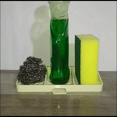 porta-esponja-gif-3.gif STL-Datei Zubehörhalter für das Waschbecken (Schwamm, Reinigungsmittel und Scheuerschwamm)・3D-Drucker-Vorlage zum herunterladen